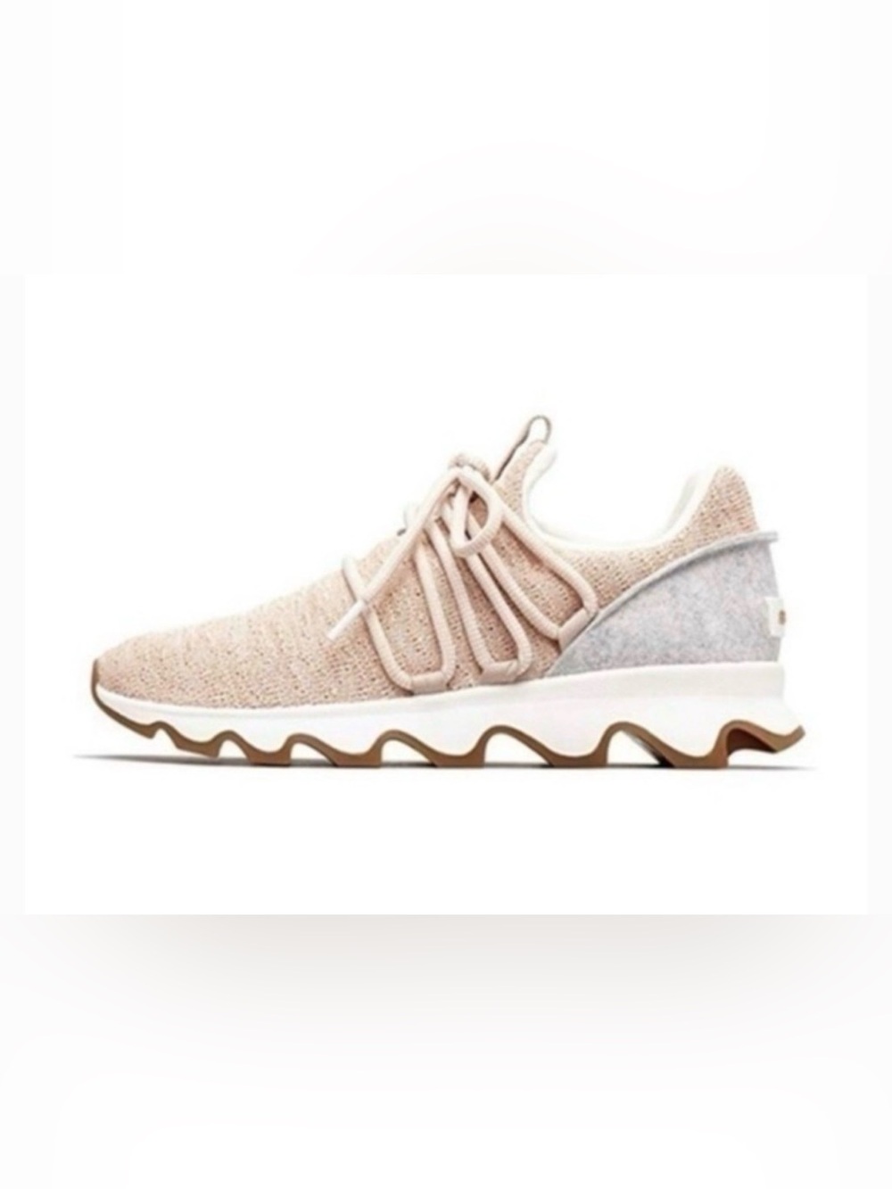 NWOT Sorel Kinetic Lace Women's Knit Lace-Up Sneaker in Blush and Gray